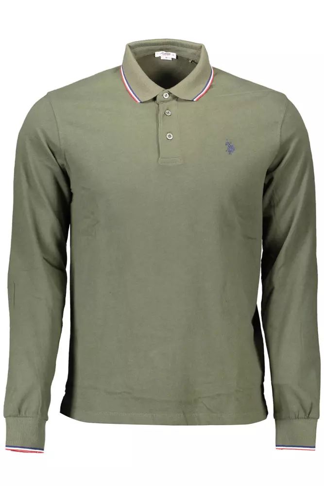 U.S. POLO ASSN. Chic Green Cotton Polo with Contrasting Details U.S. POLO ASSN.