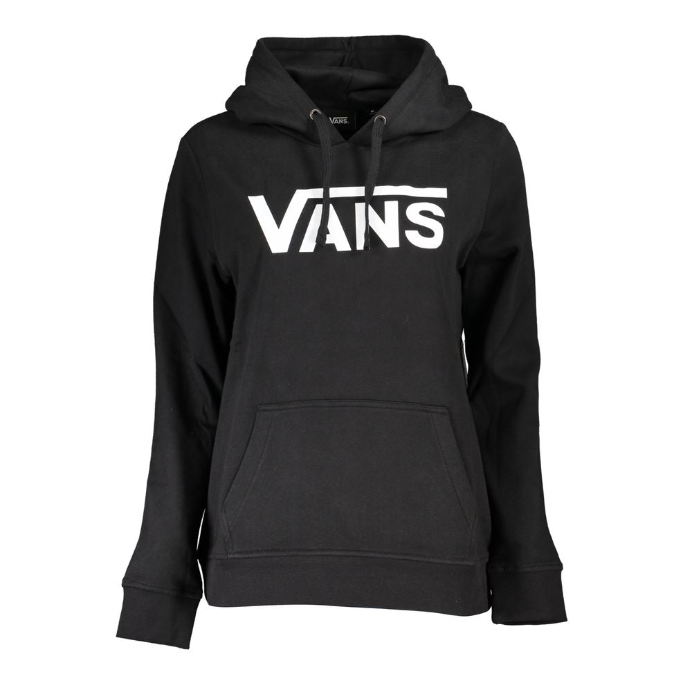 Vans Sleek Black Hooded Fleece Sweatshirt with Logo Vans