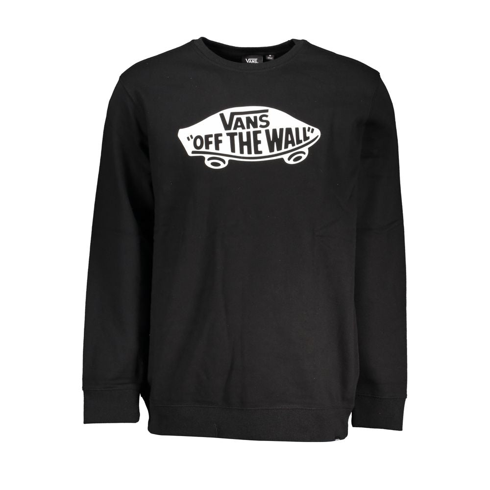 Vans Sleek Black Cotton Sweatshirt with Logo Print Vans