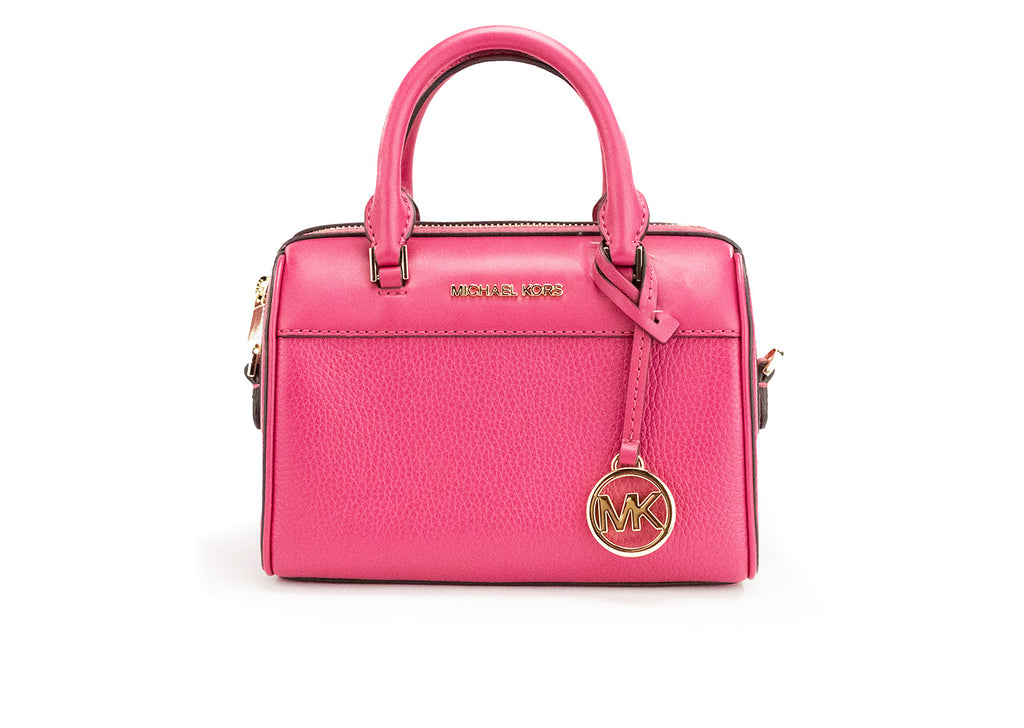 Michael Kors Travel XS Carmine Pink Leather Duffle Crossbody Handbag Purse Michael Kors