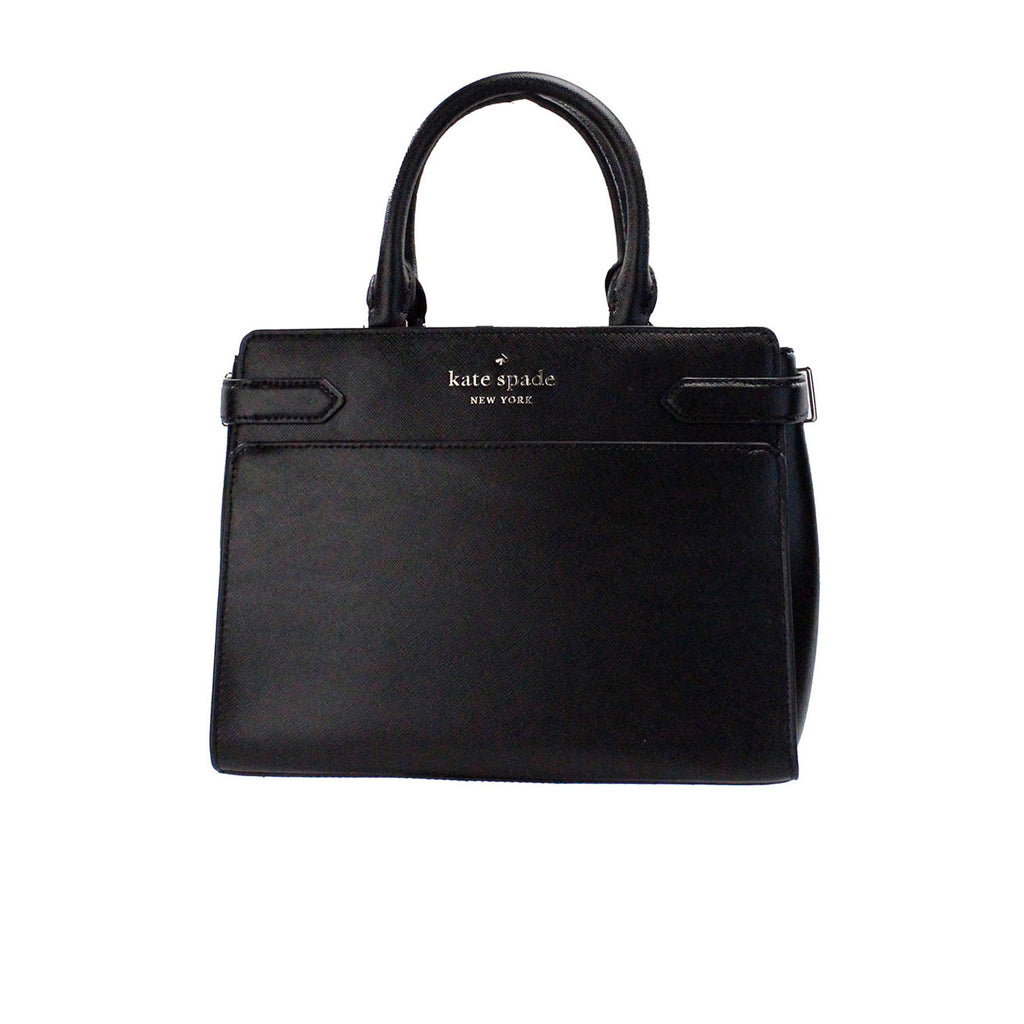 Kate Spade Staci Medium Black Saffiano Leather Crossbody Satchel Bag Handbag Kate Spade