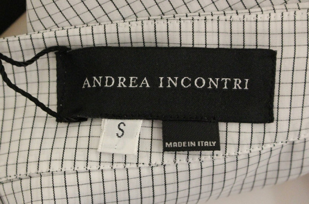Andrea Incontri White Checkered Stretch Cotton Shorts - Luxe & Glitz