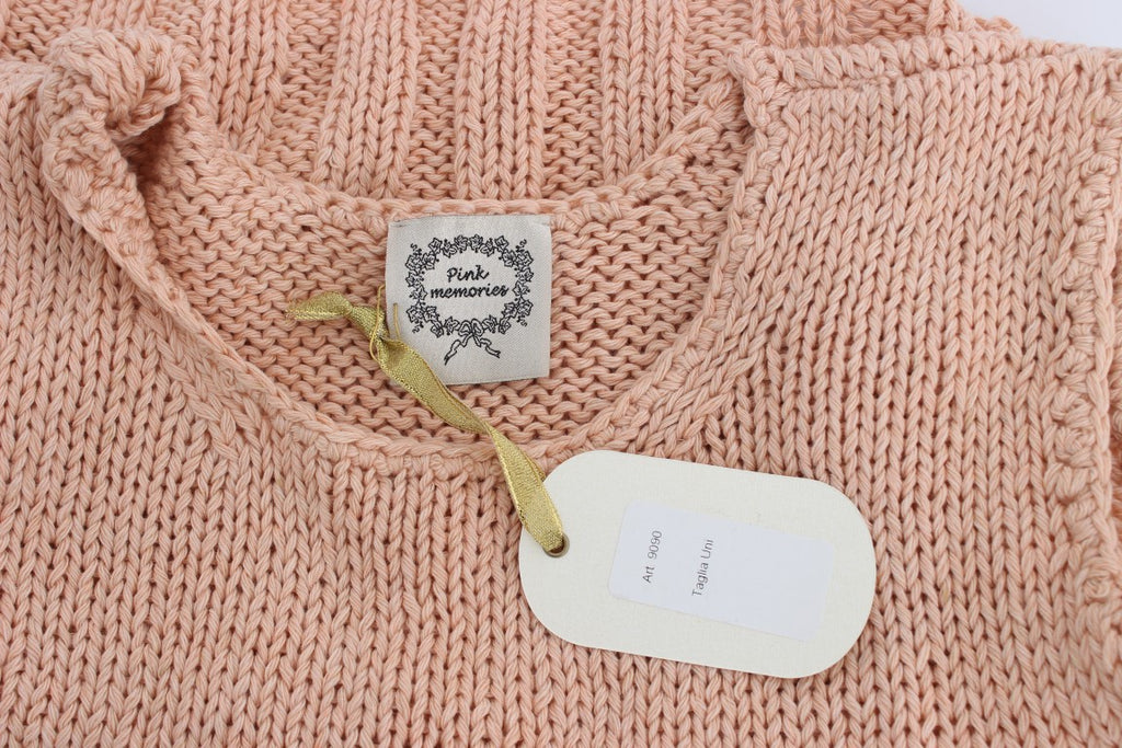 PINK MEMORIES Pink Cotton Blend Knitted Sleeveless Sweater - Luxe & Glitz