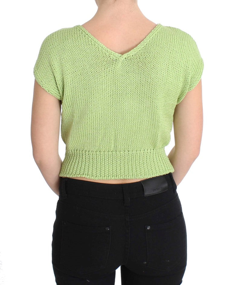 PINK MEMORIES Green Cotton Blend Knitted Sweater - Luxe & Glitz