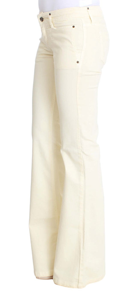 Costume National White Cotton Stretch Flare Jeans - Luxe & Glitz
