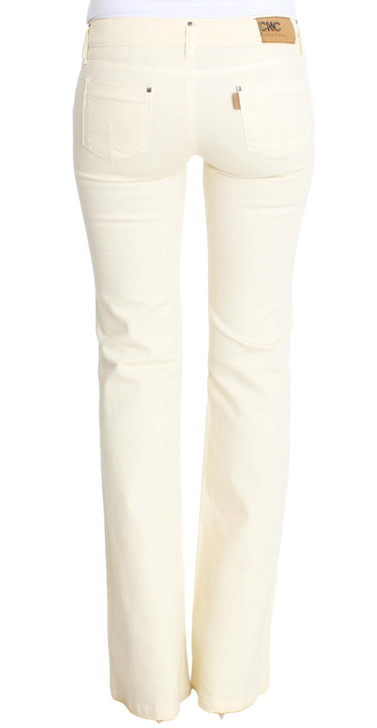 Costume National White Cotton Stretch Flare Jeans - Luxe & Glitz