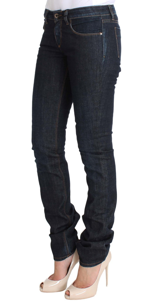 Costume National Blue Cotton Stretch Slim Fit Jeans - Luxe & Glitz