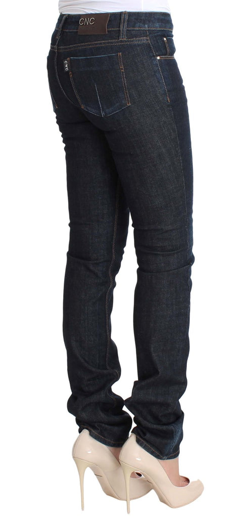 Costume National Blue Cotton Stretch Slim Fit Jeans - Luxe & Glitz