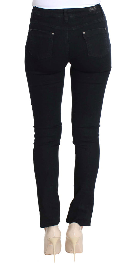 Costume National Black Cotton Stretch Slim Fit Jeans - Luxe & Glitz