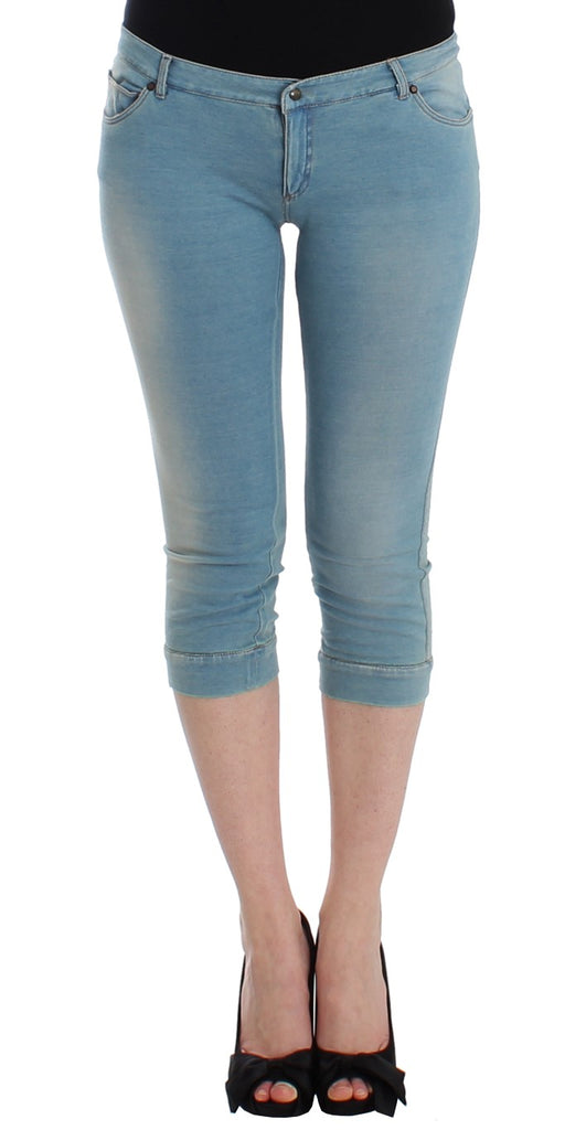 Ermanno Scervino Blue Capri Pants Cropped Jeans - Luxe & Glitz