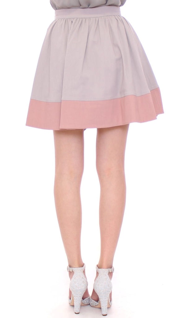Comeforbreakfast Pink Gray Mini Short Pleated Skirt - Luxe & Glitz
