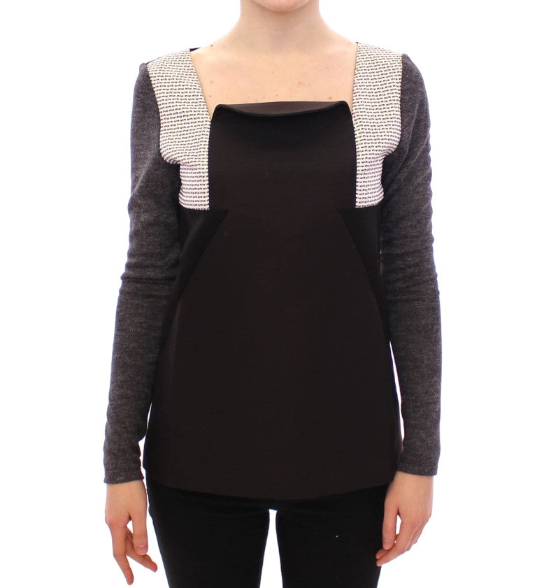 KAALE SUKTAE Black Gray Longsleeve Pullover Sweater - Luxe & Glitz