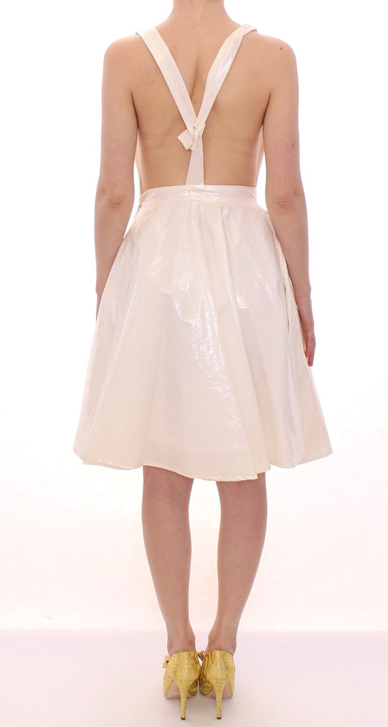 Licia Florio White Halterneck Knee Length Tea Dress - Luxe & Glitz