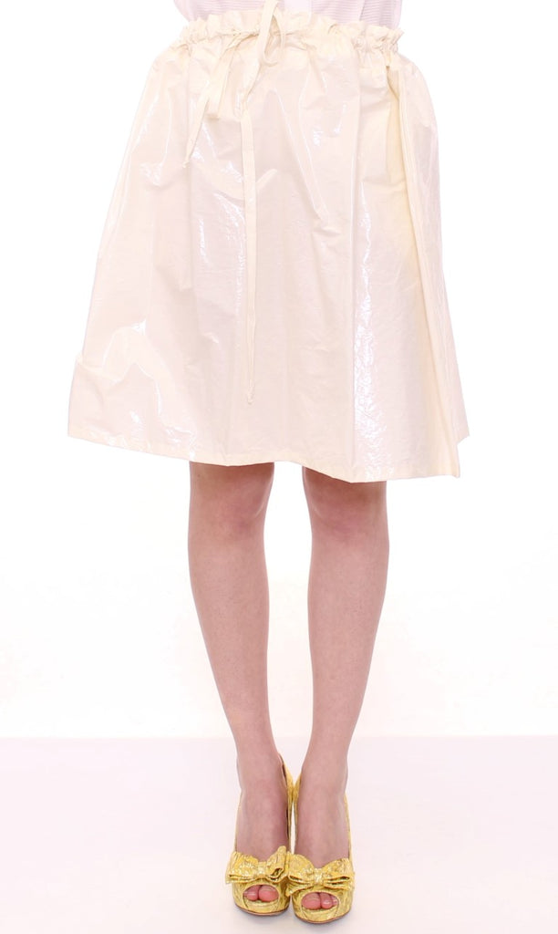 Licia Florio White Above-Knee Stretch Waist Strap Skirt - Luxe & Glitz