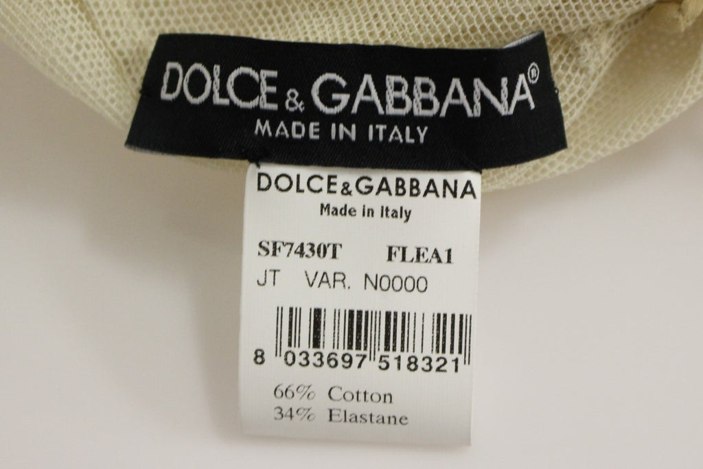 Dolce & Gabbana Beige Sleeveless Cotton Top Tank Blouse - Luxe & Glitz