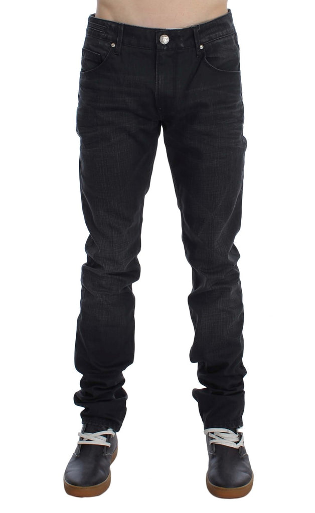 Acht Gray Cotton Skinny Slim Fit Jeans - Luxe & Glitz