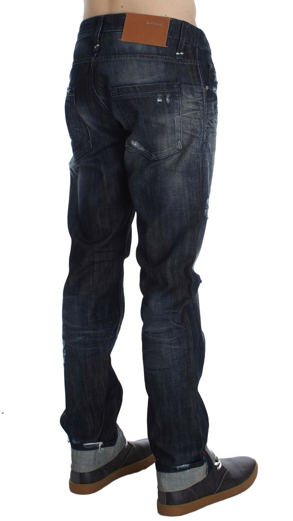Acht Blue Cotton Regular Straight Fit Jeans - Luxe & Glitz
