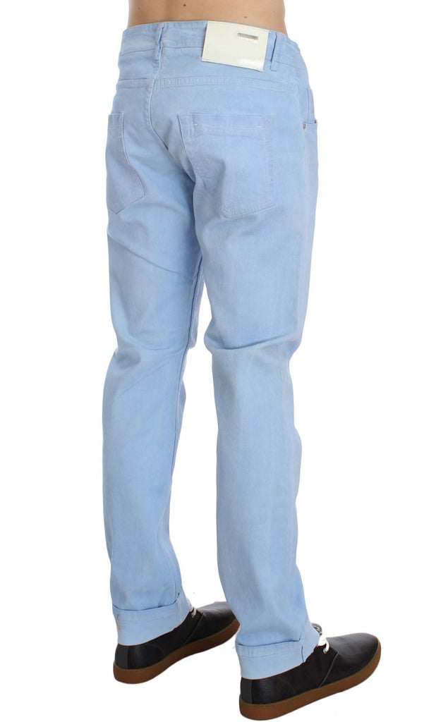 Acht Blue Cotton Stretch Low Waist Fit Jeans - Luxe & Glitz