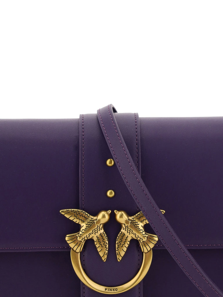 PINKO Purple Leather Love One Classic Shoulder Bag PINKO