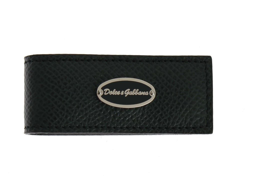 Dolce & Gabbana Green Leather Magnet Money Clip Dolce & Gabbana