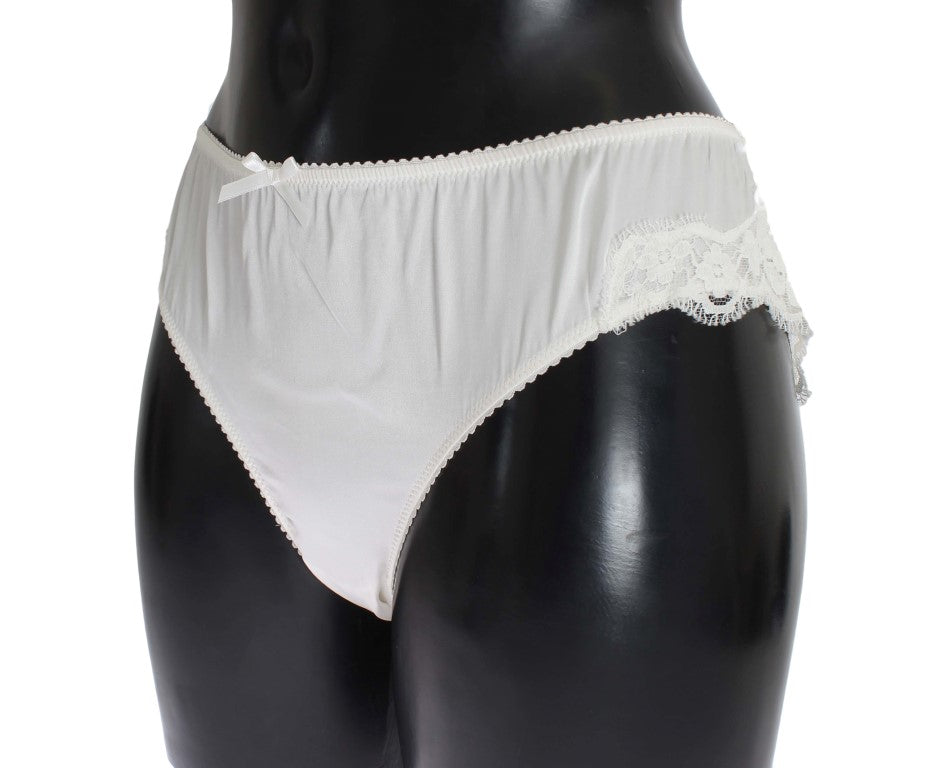 Dolce & Gabbana White Satin Stretch Underwear Panties - Luxe & Glitz