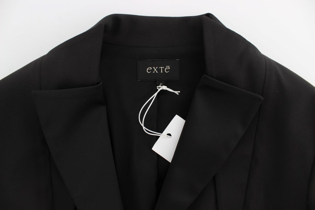 Exte Black Stretch Single Breasted Blazer Jacket - Luxe & Glitz
