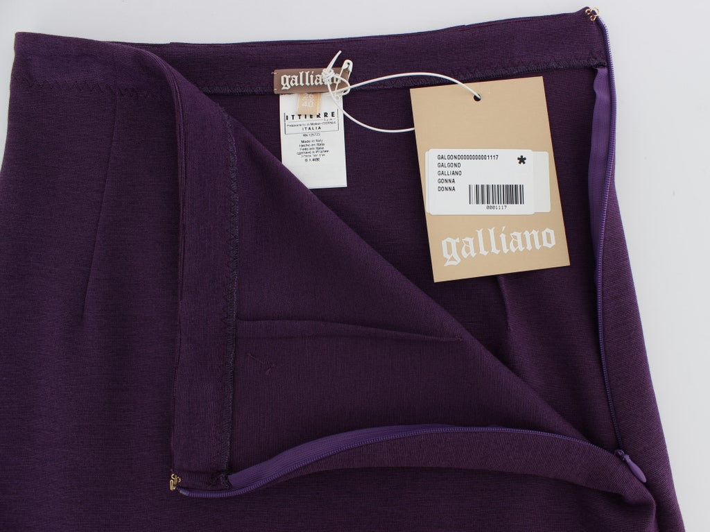 John Galliano Purple Stretch Pencil Skirt - Luxe & Glitz