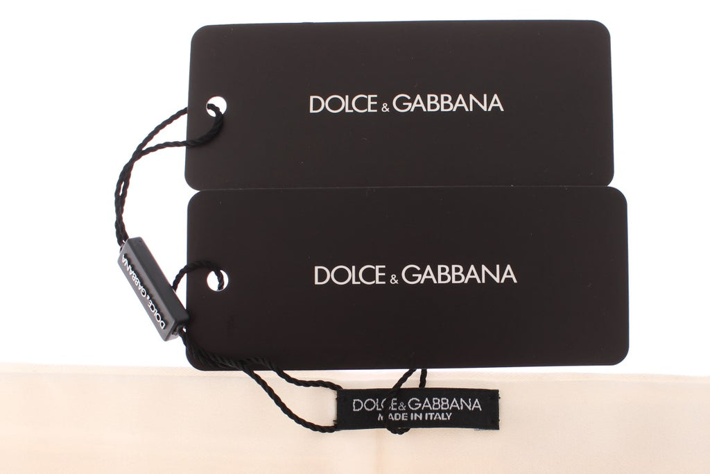 Dolce & Gabbana White Smoking Belt Silk Cummerbund - Luxe & Glitz