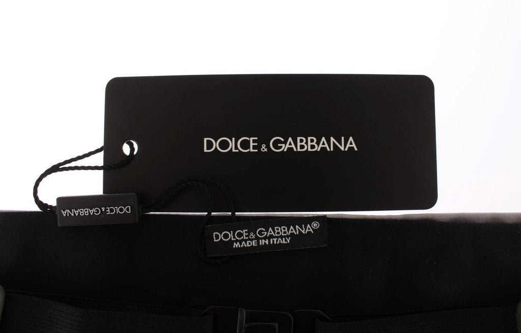Dolce & Gabbana Silver Wide Belt Silk Cummerbund - Luxe & Glitz