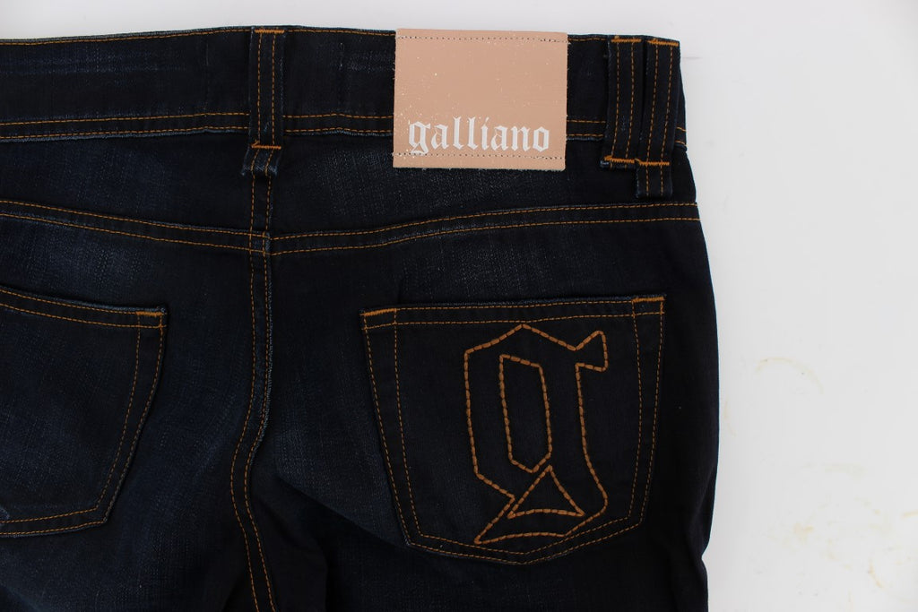 John Galliano Blue Wash Cotton Slim Fit Jeans - Luxe & Glitz