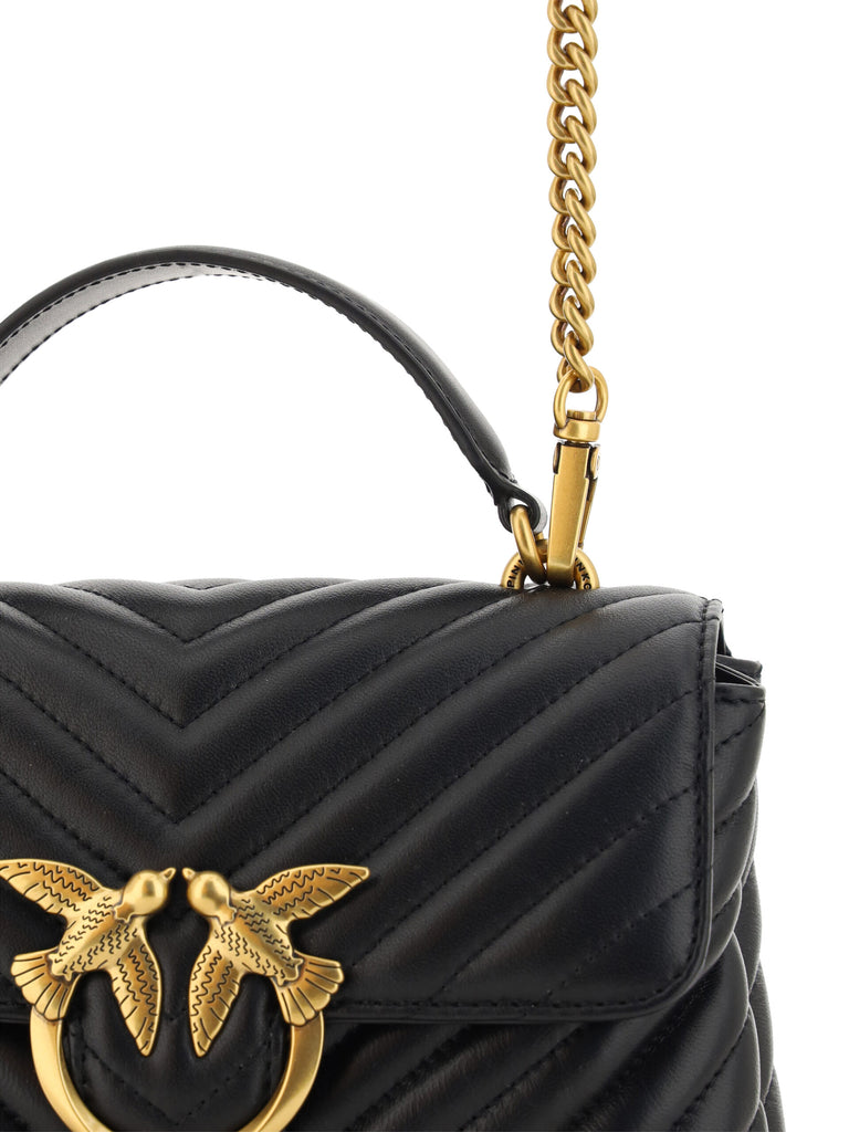 PINKO Black Calf Leather Love Lady Mini Handbag PINKO