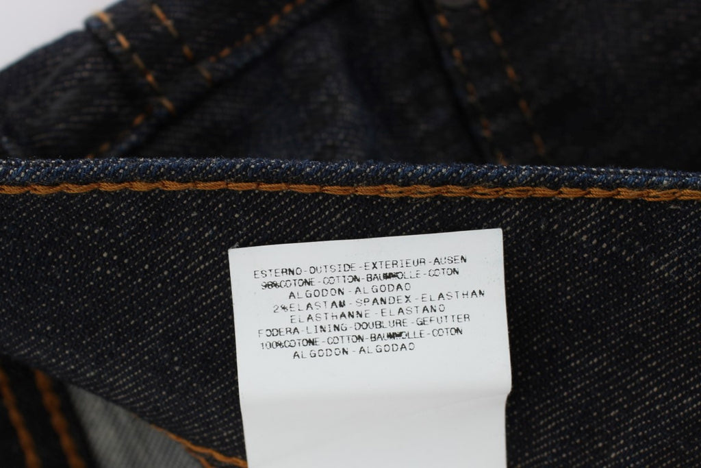 John Galliano Blue Wash Cotton Blend Slim Fit Bootcut Jeans - Luxe & Glitz