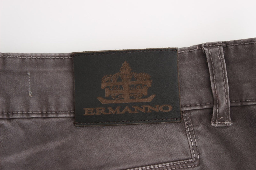 Ermanno Scervino Gray Slim Jeans Denim Pants Skinny Leg Stretch - Luxe & Glitz