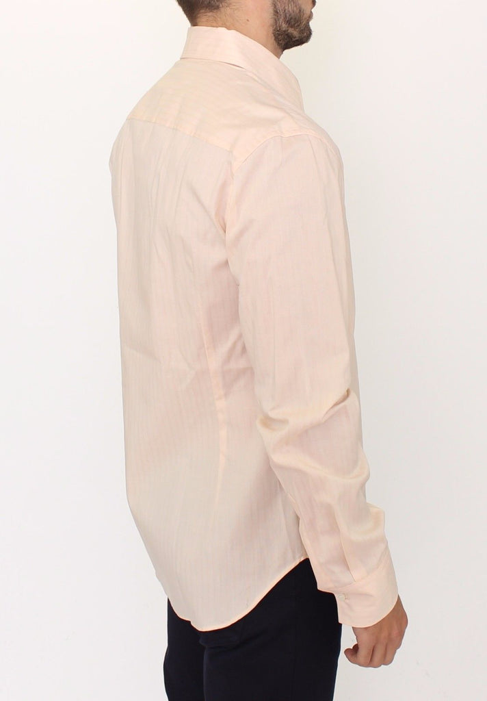 Ermanno Scervino Orange Cotton Striped Casual Shirt Top - Luxe & Glitz