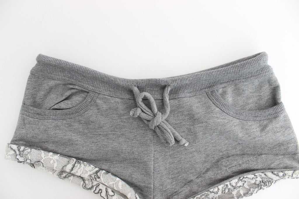 Ermanno Scervino Lingerie Gray Mini Shorts Sleepwear Hotpants - Luxe & Glitz