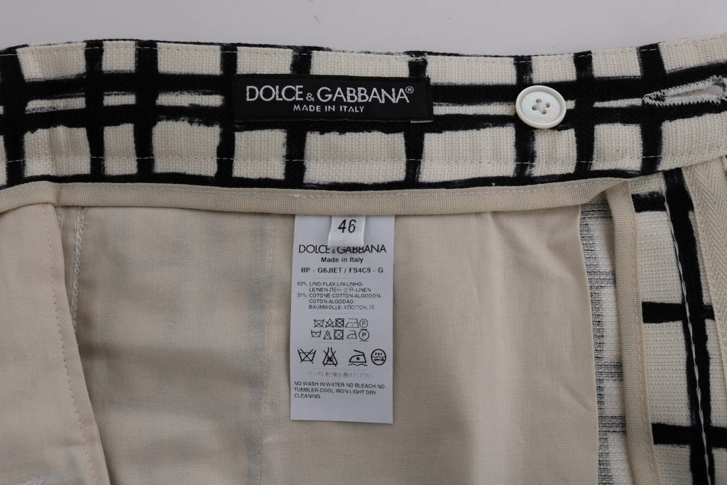 Dolce & Gabbana White Black Striped Casual Shorts - Luxe & Glitz