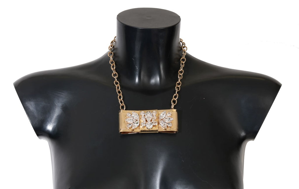 Dolce & Gabbana Elegant Gold Crystal Statement Choker Dolce & Gabbana