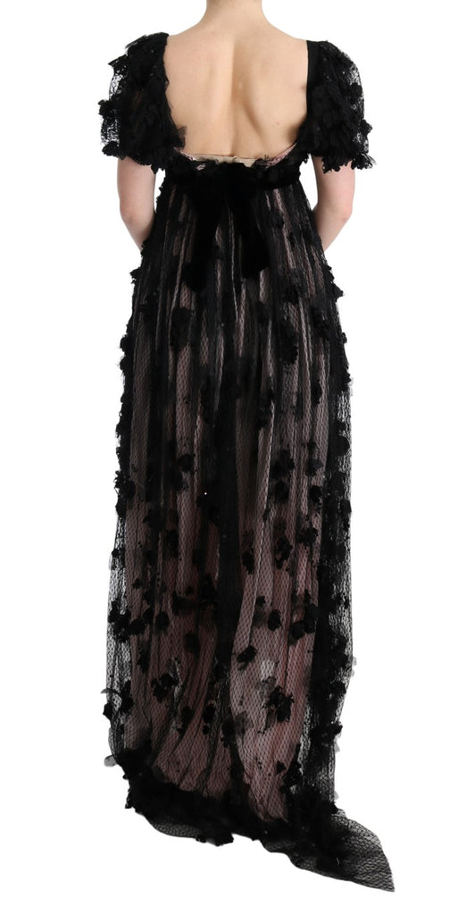 Dolce & Gabbana Black Pink Silk Applique Shift Dress - Luxe & Glitz