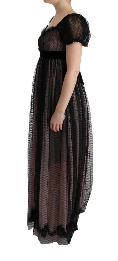 Dolce & Gabbana Black Pink Silk Long Shift Dress - Luxe & Glitz