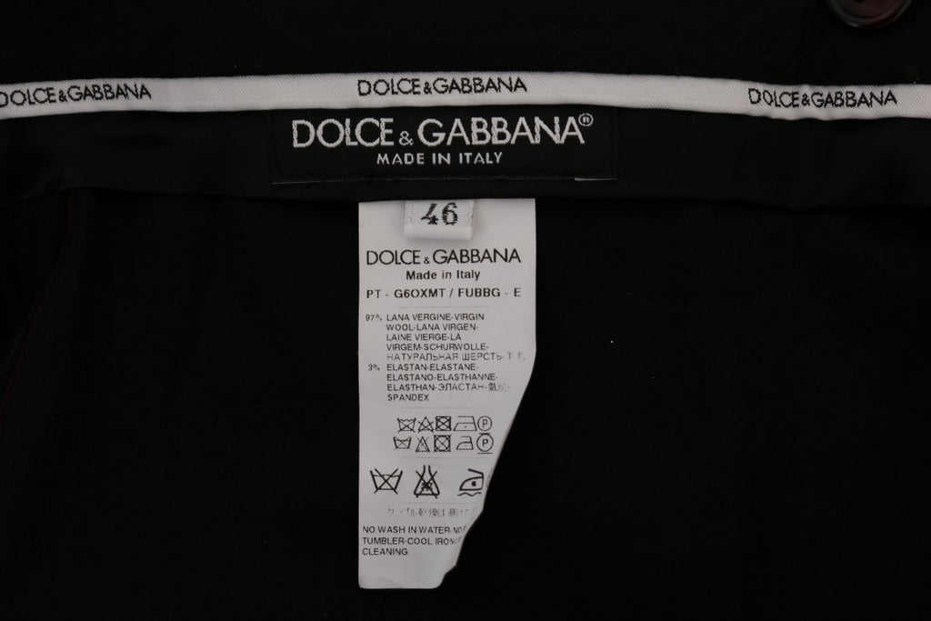 Dolce & Gabbana Purple Wool Stretch Formal Pants - Luxe & Glitz