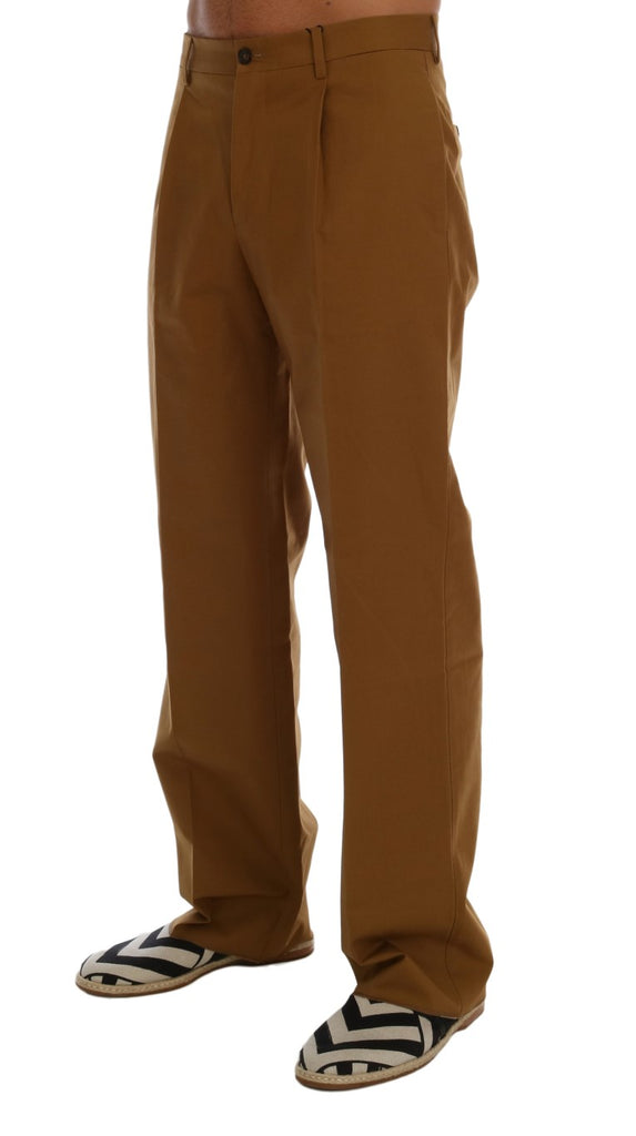 Dolce & Gabbana Brown Stretch Cotton Pants - Luxe & Glitz