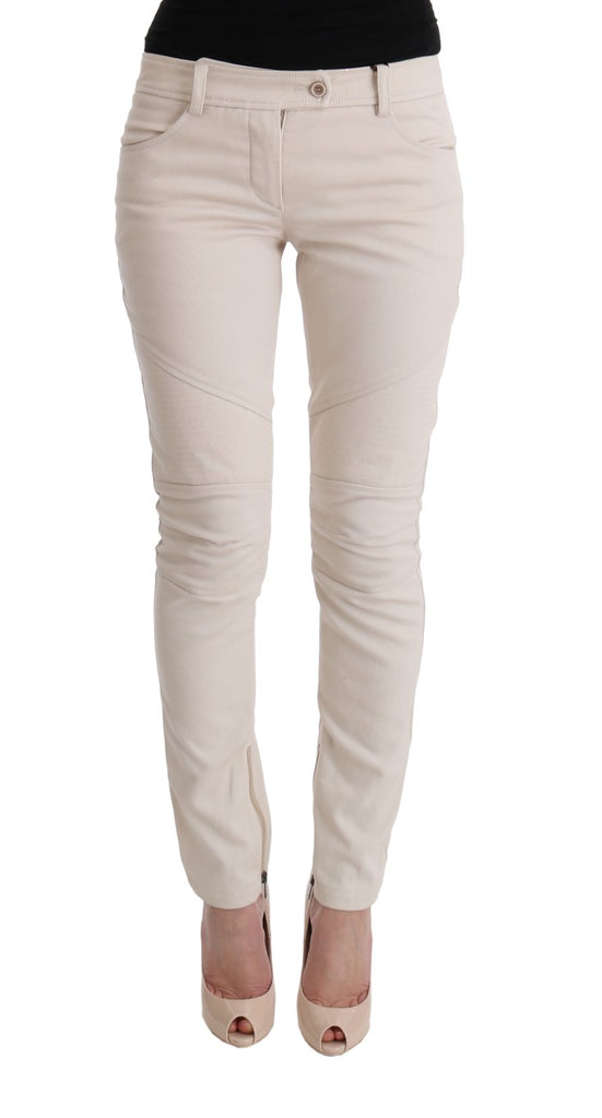Ermanno Scervino White Slim Fit Casual Jeans - Luxe & Glitz