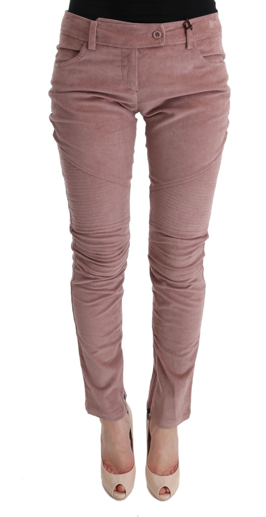 Ermanno Scervino Pink Velvet Cropped Casual Pants - Luxe & Glitz