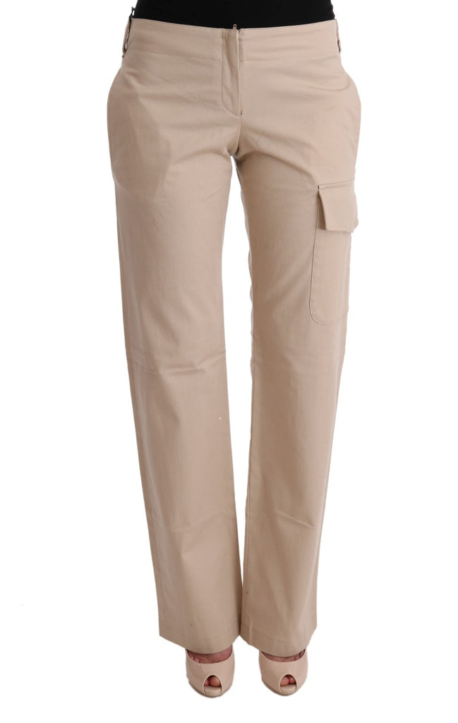 Ermanno Scervino Beige Cotton Wool Regular Fit Pants - Luxe & Glitz