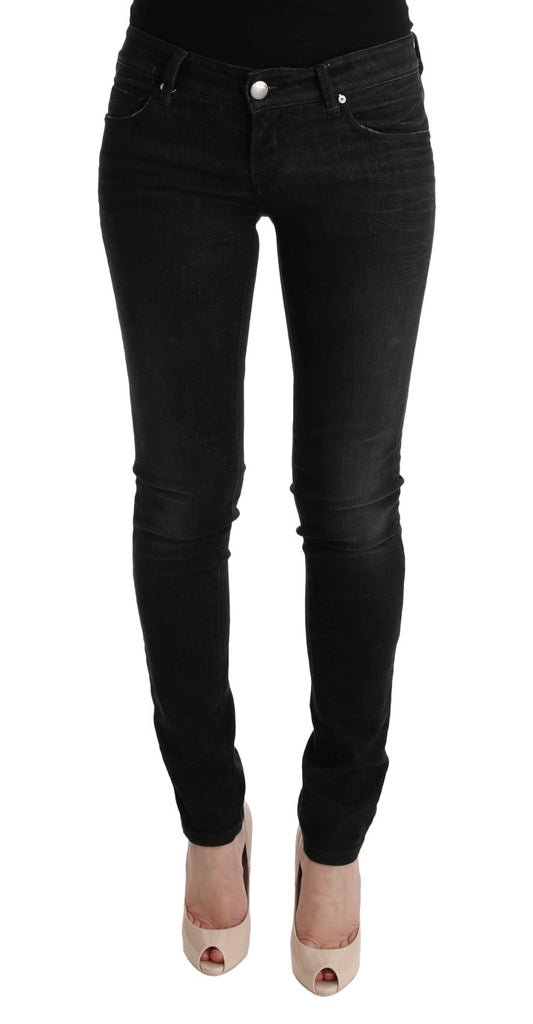 Acht Black Denim Cotton Bottoms Slim Fit Jeans - Luxe & Glitz
