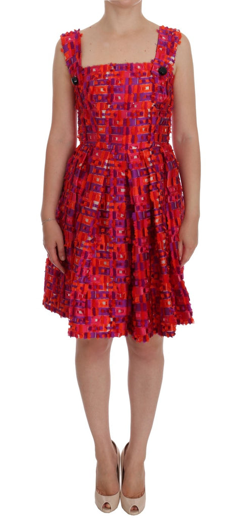 Dolce & Gabbana Pink Patterned A-line Above Knees Dress - Luxe & Glitz