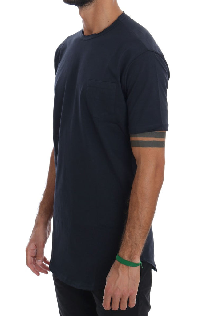 Daniele Alessandrini Blue Cotton Crewneck T-Shirt - Luxe & Glitz