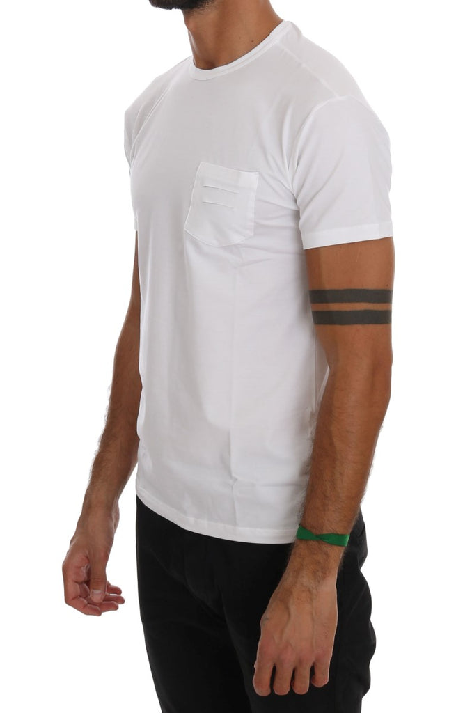 Daniele Alessandrini White Cotton Crewneck T-Shirt - Luxe & Glitz