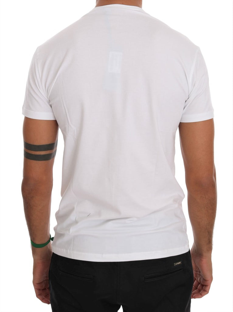 Daniele Alessandrini White Cotton Crewneck T-Shirt - Luxe & Glitz