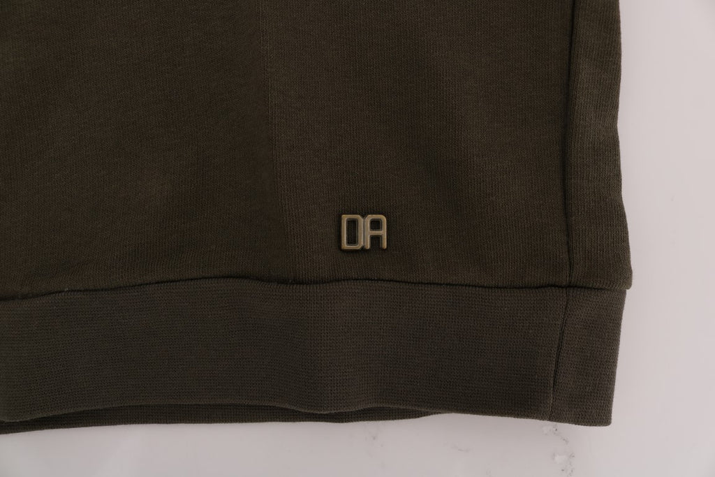 Daniele Alessandrini Green Pullover Hodded Cotton Sweater - Luxe & Glitz